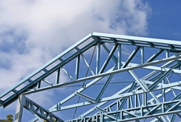 Metal framed house during construction
